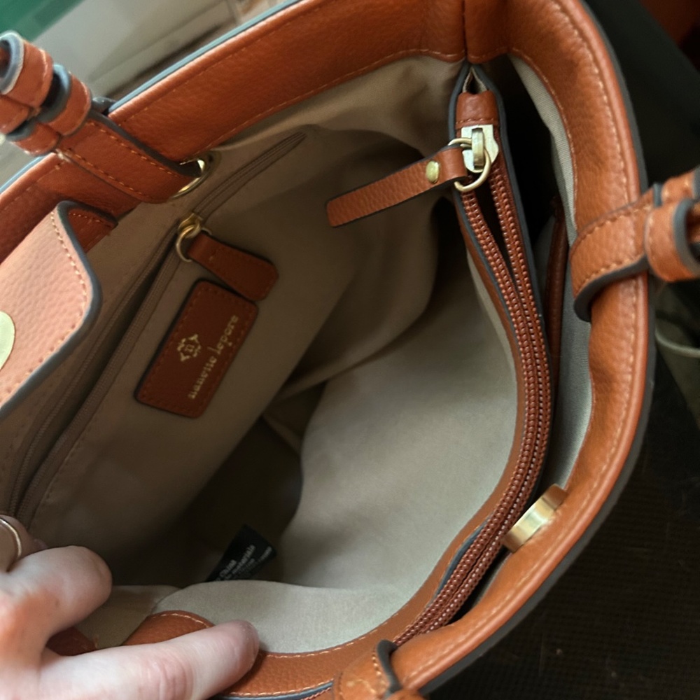 Nanette Lepore Brown Tote Bag With Gold Hardware *Crossbody Strap Not Included* - Picture 6 of 10